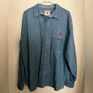 CAMPUS CLASSICS The Ohio State University Embroidered Denim Button Down Men's 2X